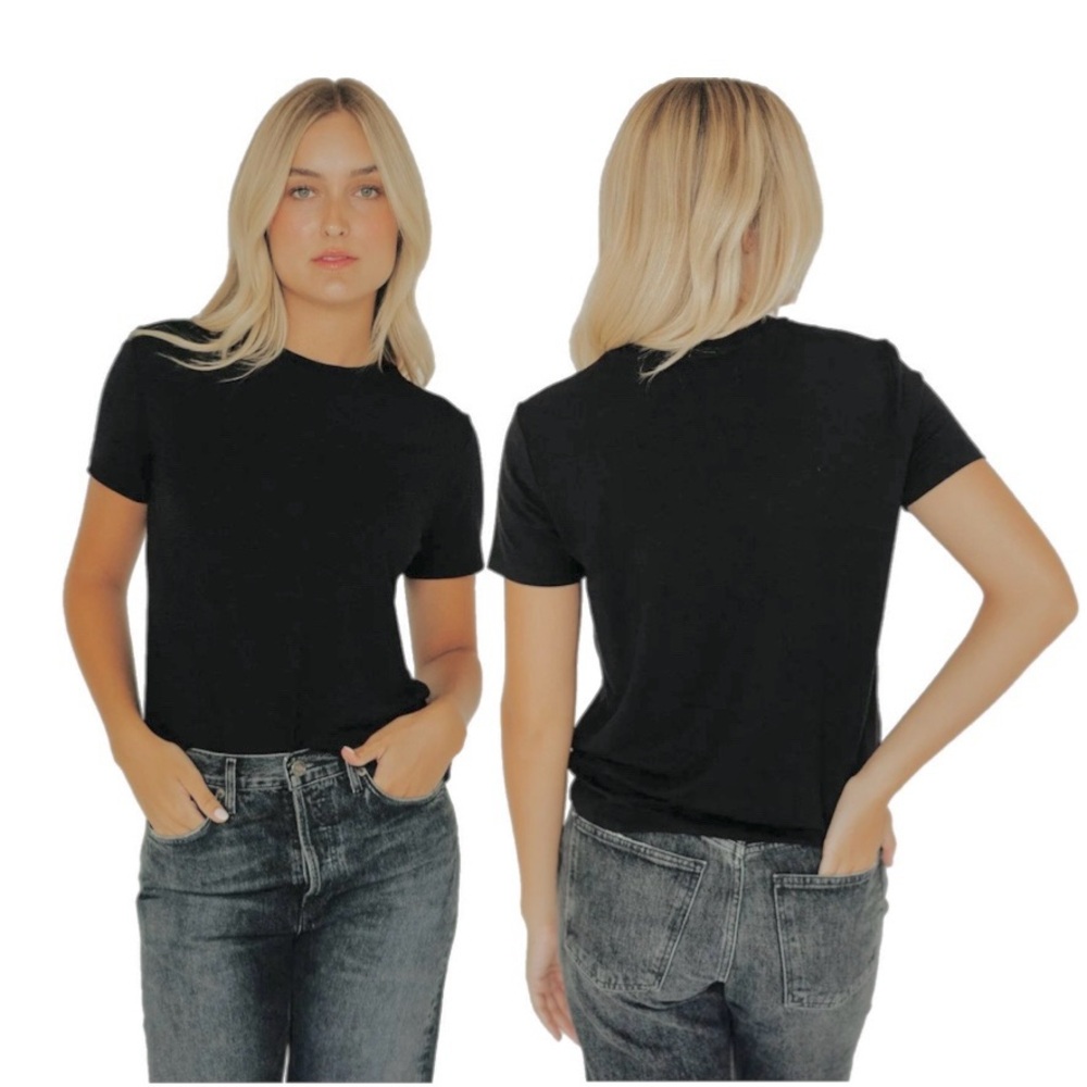 Velvet By Jenny Graham NWTSolana Tee in Black Short Sleeve Size XS